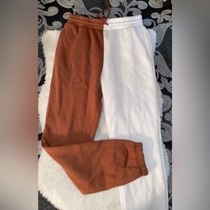Split colour sweatpants